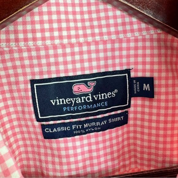 Vineyard Vines Performance Classic Fit Murray Shirt Gingham Check Pink White - Picture 8 of 11